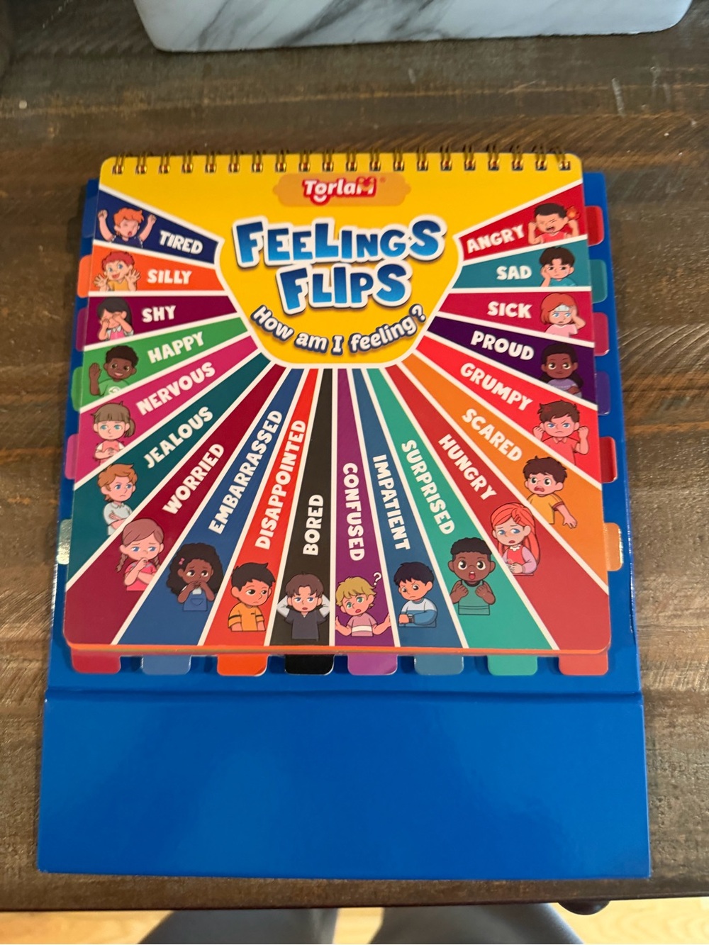 Feelings Flips Interactive Emotion Board - Yellow & Blue